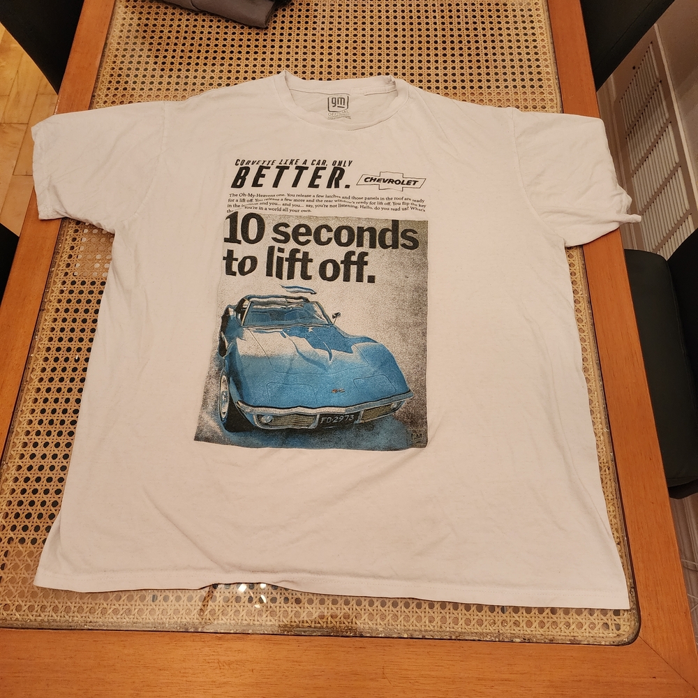 GM Chevrolet Car 10 Seconds Men's White T-Shirt - Size 2XL